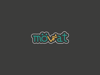 Mövat - Logo design branding adobe illustrator brand brand identity branding cyan flat graphic design icon illustration illustrator logo logo design runner sport yellow