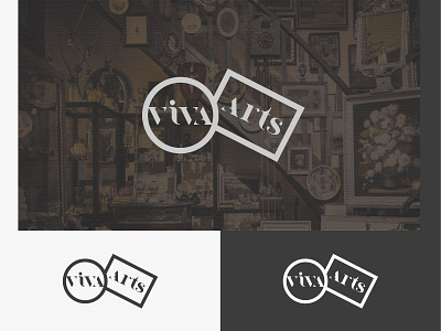 Viva arts antique brand branding design logo