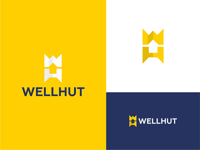 Wellhut | Construction of wooden houses brand branding building design house hut identity logo wellhut