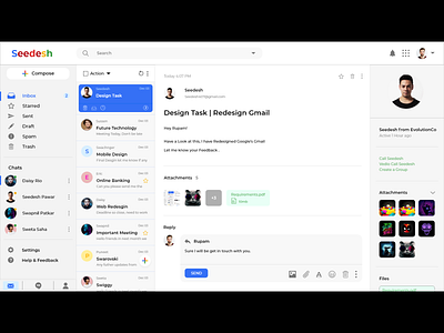 Redesigned Gmail behance branding design dribbble figma gmail google redesign ui ux uxtrends web