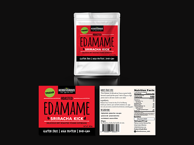 Snack Label design - Edamame beans branding healthy label design packaging