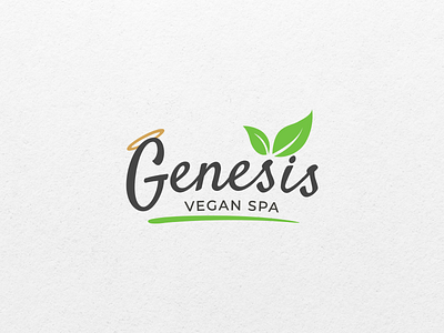 Vegan spa logo branding design flat logo spa logo vegan vegan logo