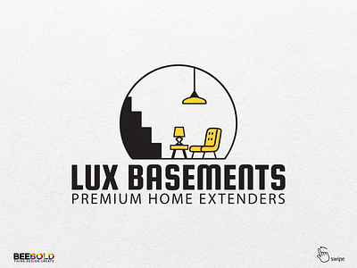 Logo for a premium basement outfitting company basement branding corporate logo design flat interior interior design logo minimalist vegan