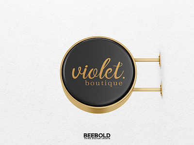 Violet logo dribbble boutique branding design etsy feminine logo flat logo minimalist mockup signage typography vector vegan