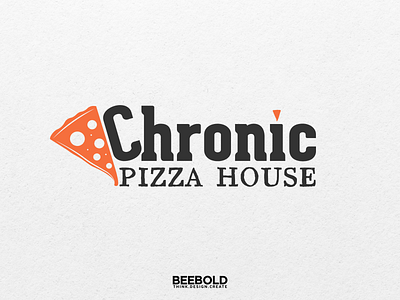 Chronic Pizza Logo branding design flat illustration logo minimalist pizza box pizza logo typography vector