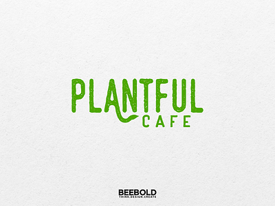 Plantful Vegan Cafe Logo branding design flat minimalist plantbased typography vector vegan vegan logo