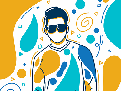 Liquid LineArt illustration cartoon avatar