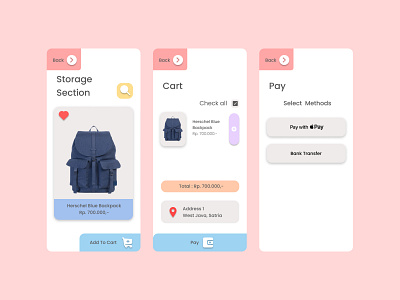 Bag Shop bag ecommerce app pastel uiux