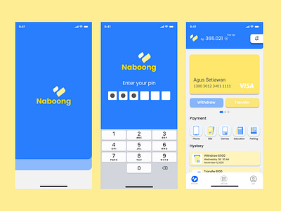 Naboong Digital Money Apps mobile money app ui uiux ux virtual bank
