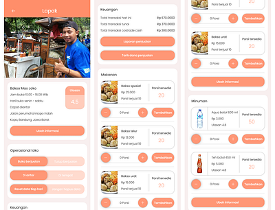 Merchant Section food delivery app merchant uiux