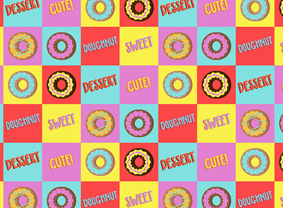 Doughnut Pattern flatdesign illustration vector