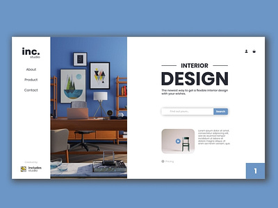 UI/UX Interior Web Design branding design icon illustration minimalist ui