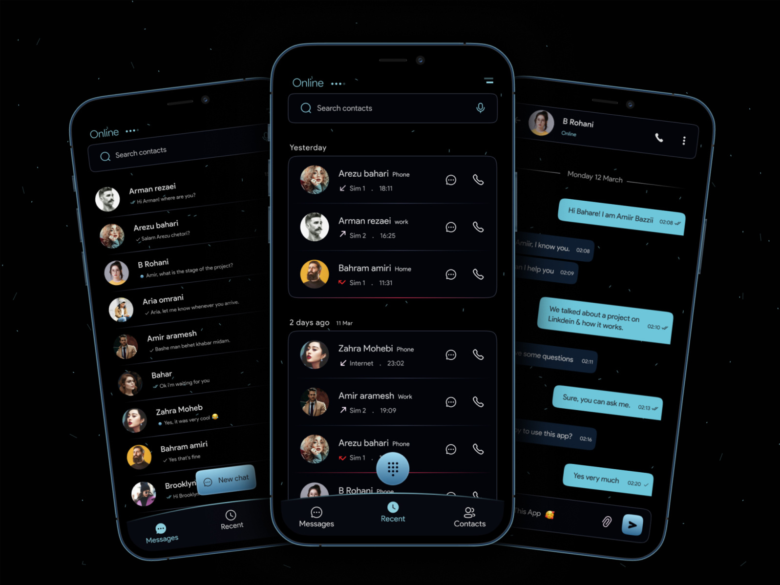 Caller app by Amiir Bazzii on Dribbble