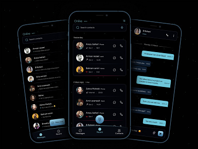 Caller app app app design caller chat chat app dark design figma product design productdesign ui ux