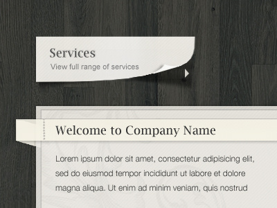 Paper and Wood Themed Site nav paper website wood theme