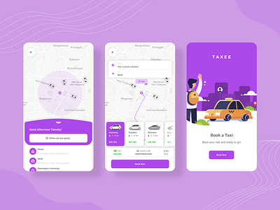 Taxi App Mobile UI Exploration app minimal mobile app ui uidesign