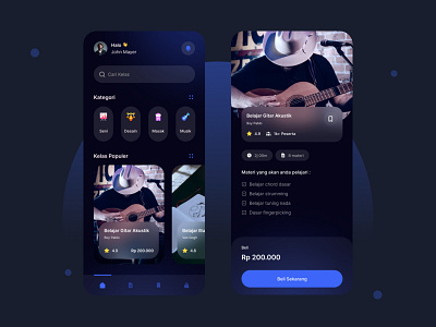 Online Learning App app dark mode glassmorphism mobile app online learning ui uidesign