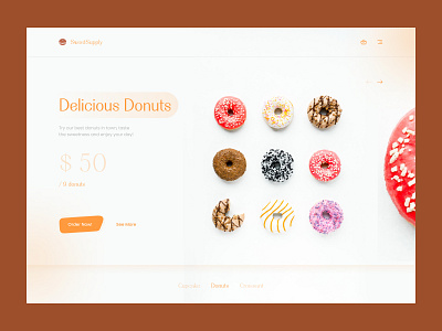 Donut Store Landing Page fancy food landing page minimal restaurant retro ui uidesign