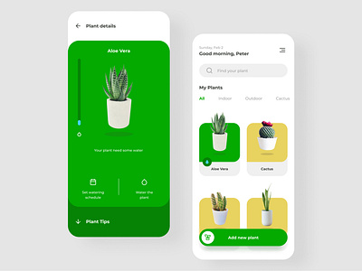 Plant watering schedule manager app mobile mobile app plant app ui uidesign