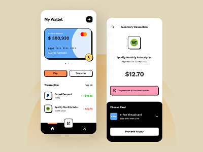 E-Wallet App gumroad minimal mobile app ui uidesign
