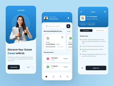 Job Finder App job finder job portal mobile app ui uidesign user interface