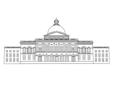 Massachusetts State House Boston, MA architecture boston building city illustration landmark line massachusetts vector