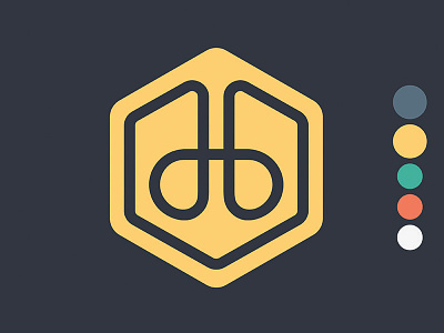Danielle Blue brand continuous line development icon logo symmetrical