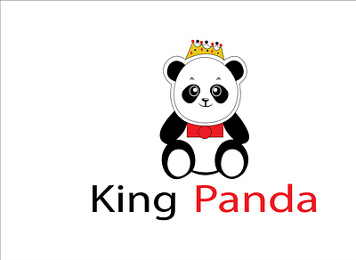 king panda illustration king minimalist logo panda logo white background