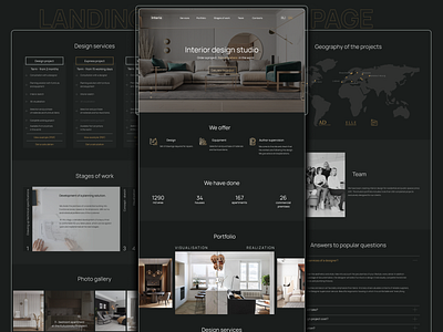 Landing Page for Interior Design Studio design interior studio landing landingpage ui ux web design