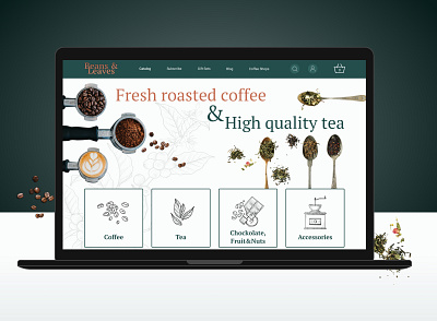 Coffee online store adobe photoshop coffee design e commerce figma online store tea ui ux web design