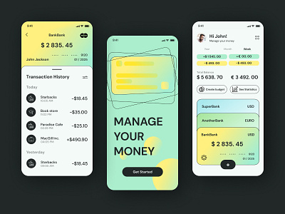 Mobile Wallet App app design designer mobile ui uiux design ux wallet