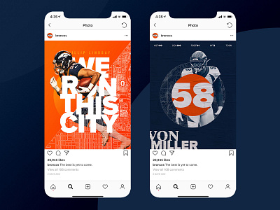 Denver Broncos Social Post Exercise denver denver broncos exercise football instagram nfl social media sports visual identity