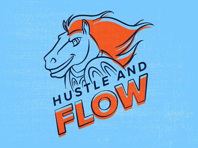 Hustle & Flow broncos denver denver broncos flow hair horse illustration mascot miles nfl sports tshirt