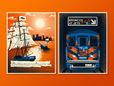 2020 Denver Broncos Game Day Posters by Kristian Champagne Patton