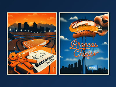 2020 Denver Broncos Game Day Posters by Kristian Champagne Patton