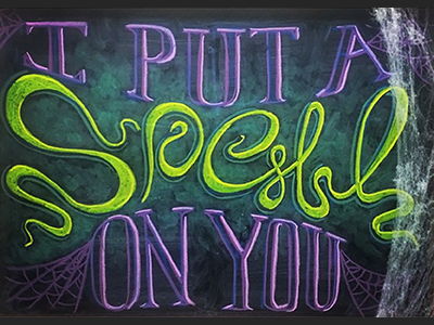 Halloween Handlettering chalk halloween hand lettering holiday spell spiders spooky