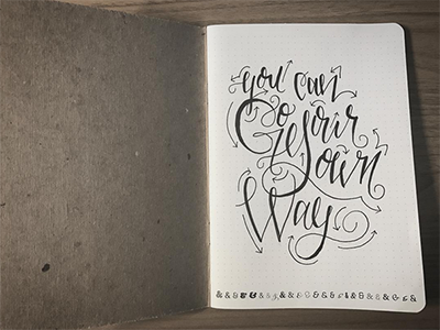 Go Your Own Way Doodle arrow calligraphy doodle fleetwood mac handlettering quote sketch