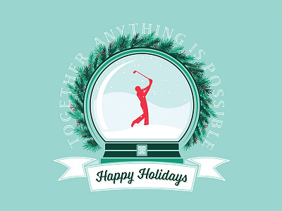 2017 Holiday Card Concept charity golf holiday pga tour snow snow globe sports wreath