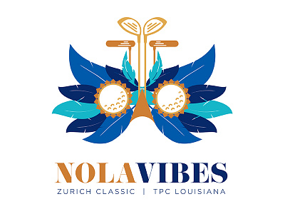 Nola Vibes blue golf logo new orleans nola pga tour sports vibes zurich