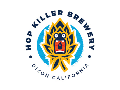 Hop Killer Brewery beer brewery ca california cartoon dixon funny hop killer logo microbrew microbrewery pop art