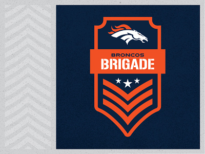 Broncos Brigade Logo Final brigade broncos colorado community denver denver broncos grunge logo logo design military nfl sports stripes