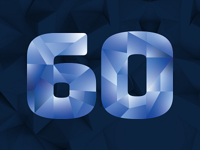 60th, Diamond Jubilee 60 angles anniversary blue diamond geometric graphic jubilee lowpoly nfl sports type