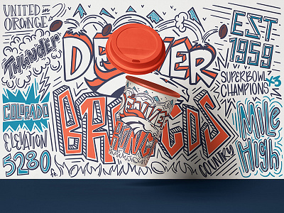 7Eleven Denver Broncos Cup Illustration