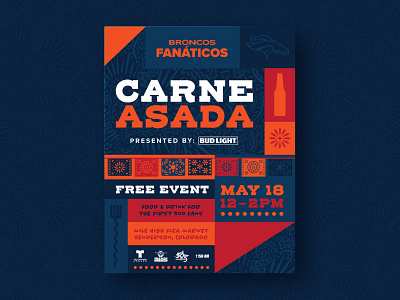 Carne Asada Campaign ad broncos campaign carne community culture design event fanaticos food football latino culture nfl