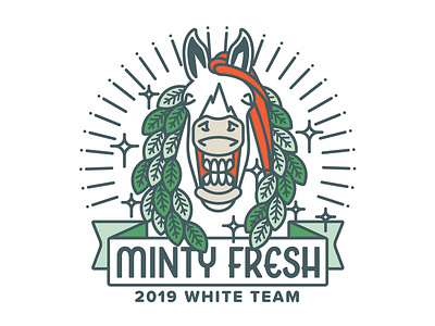 Minty Fresh (2019 White Team) Logo 2019 broncos clean denver denver broncos employee olympics fresh horse logo logo design minty minty fresh white white team