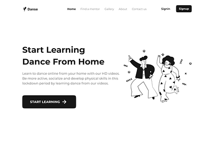 Online Dance Learning illustration ui ux web