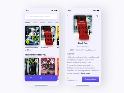 Book app UI design