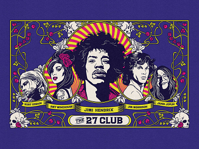 The 27 Club design digital art illustration poster art typography vector