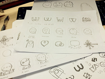 Logotypes collection app branding doodle illustration logo pencil sketch