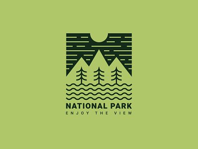 National Park area biosphere conservation design landscape line art logo minimal mountain national park natural nature pine tree preserve refuge reserve sanctuary source vector wildlife